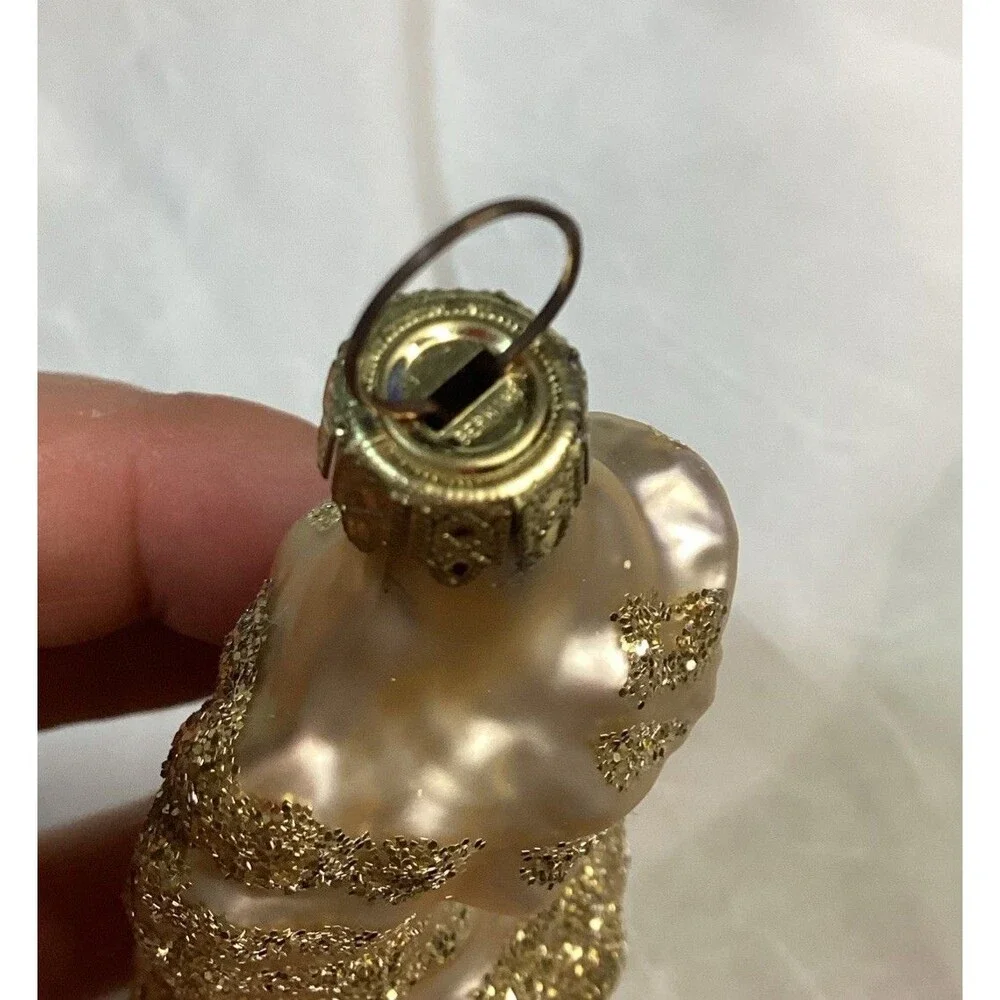 Neiman Marcus Hand Blown Glass Seashell & Seahorse Ornament Set Of Four Vintage